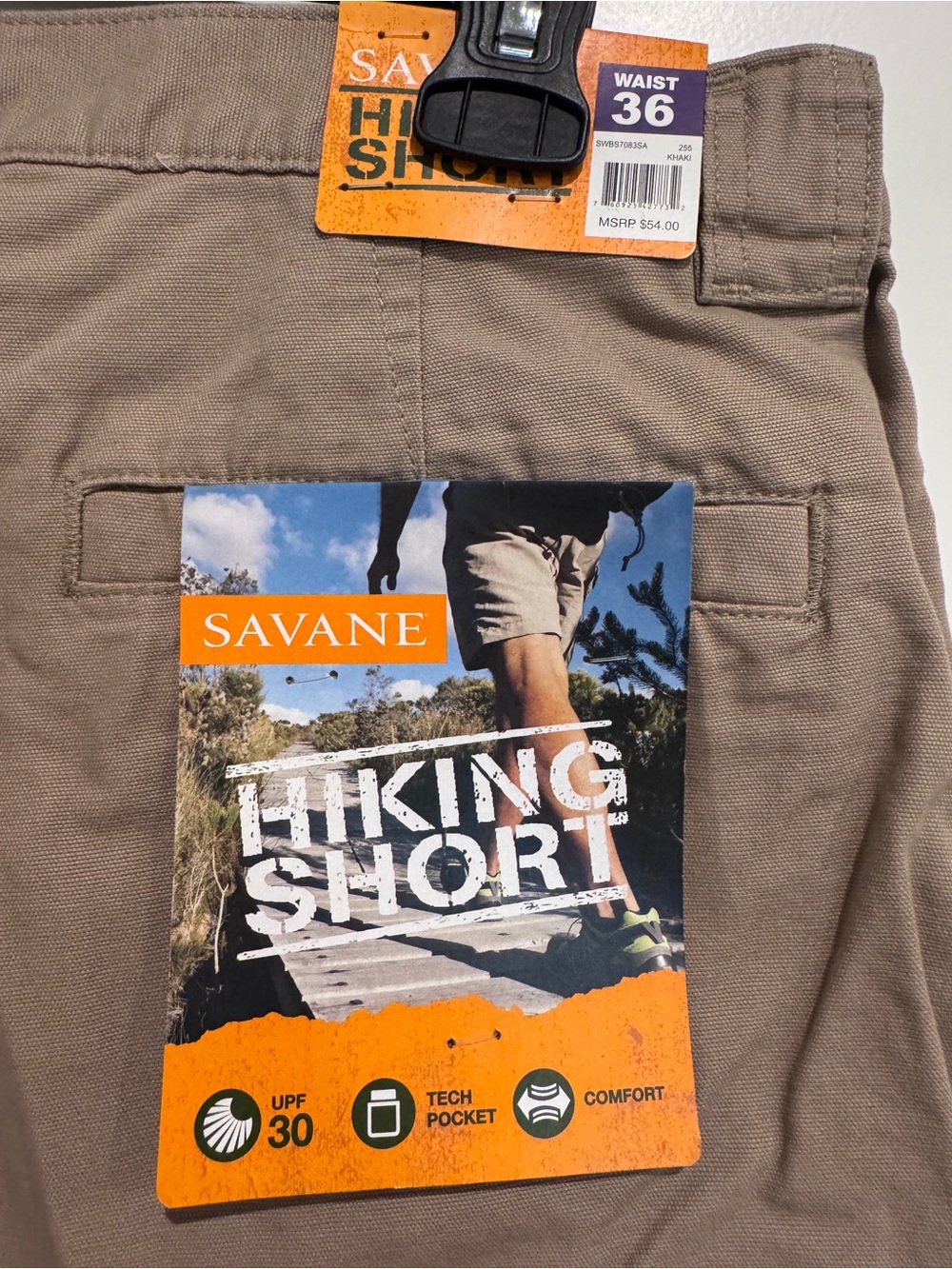 NWT Savane Men’s Hiking Cargo Shorts Khaki Size 36 100% Cotton - Picture 3 of 11